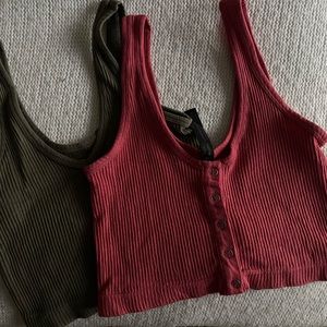 Urban Outfitters Out From Under Seamless Ribbed Bra Top (Olive Green)